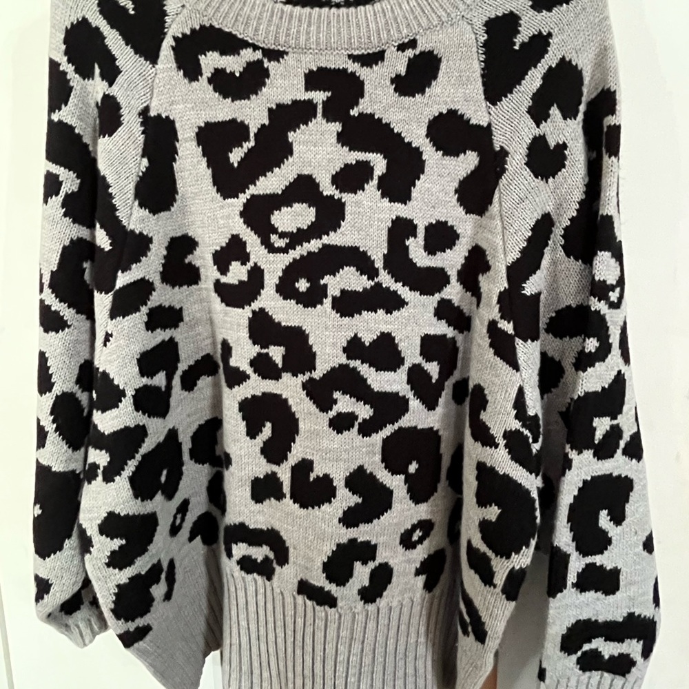 QED London Grey Black Animal Sweater - Schitts Creek
